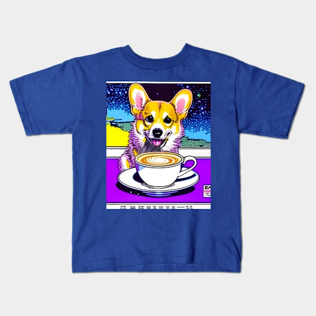 Dog And Coffee Lovers Kids T-Shirt by Megaluxe 